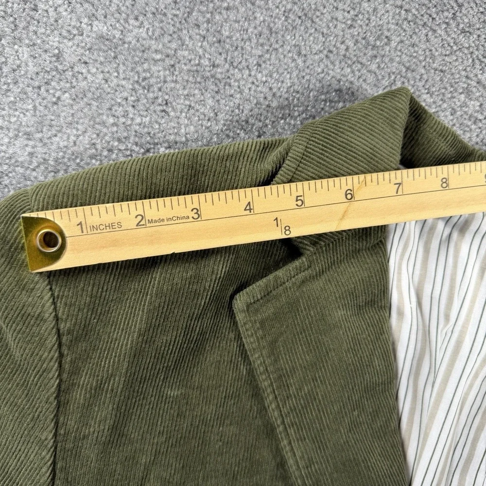 Preswick & Moore Mens Olive Green Corduroy Blazer Sport Coat XL Patch Pockets